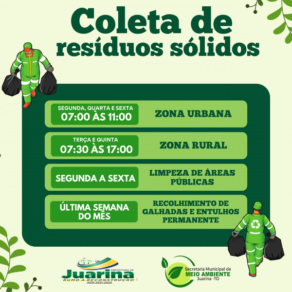 PROGRAMA DE ROTINA DA COLETA DE RESÍDUOS SÓLIDOS E DA LIMPEZA DE ÁREAS PÚBLICAS.